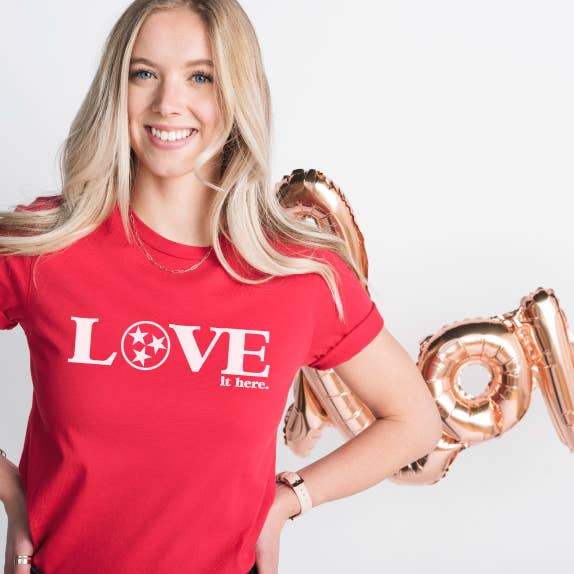 Love It Here, Red Tee Sale Hoodie, Sweatshirt | PodTeesHub.com