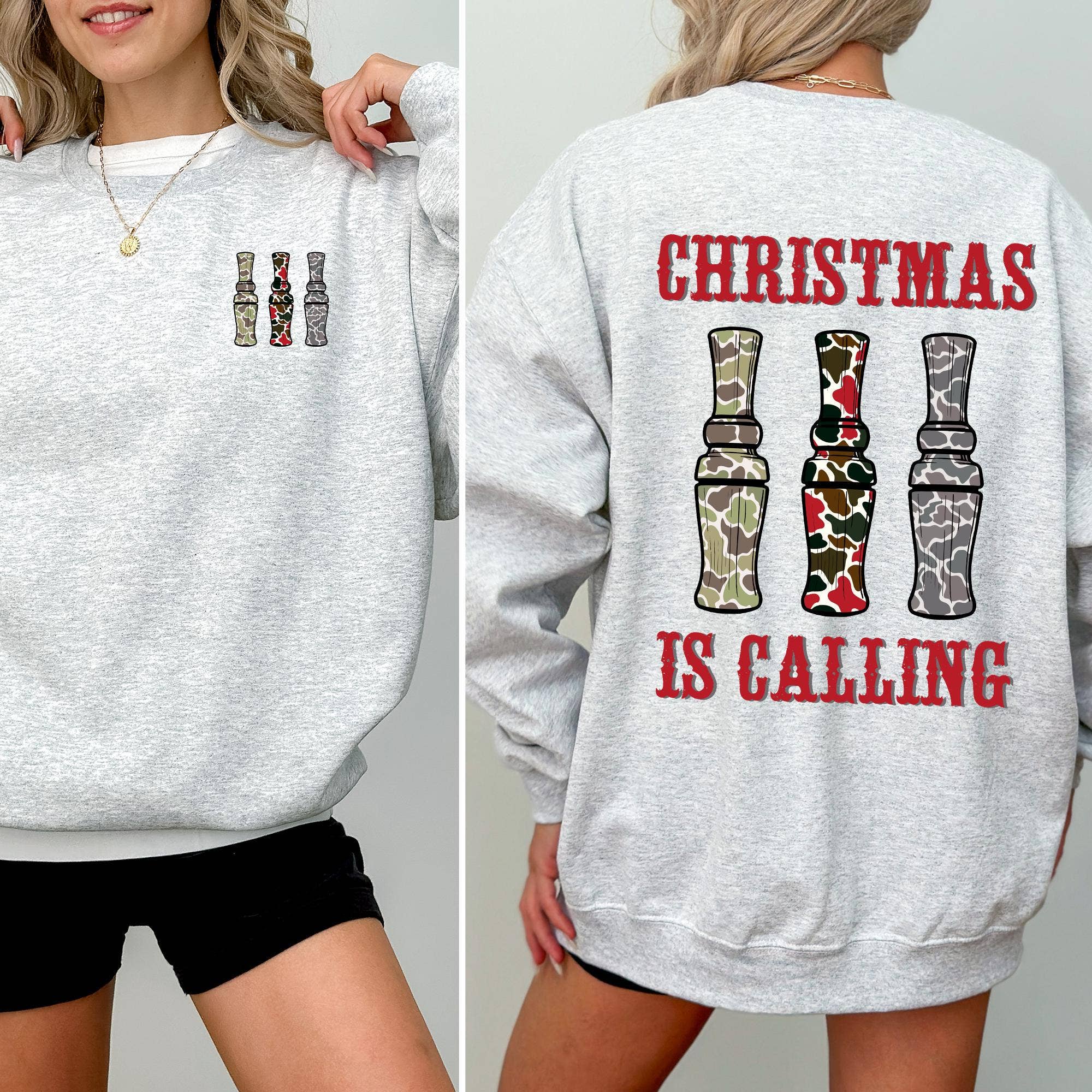 Christmas Calling Duck Season Hunting Sweatshirt T-Shirts, Hoodie | PodTeesHub.com