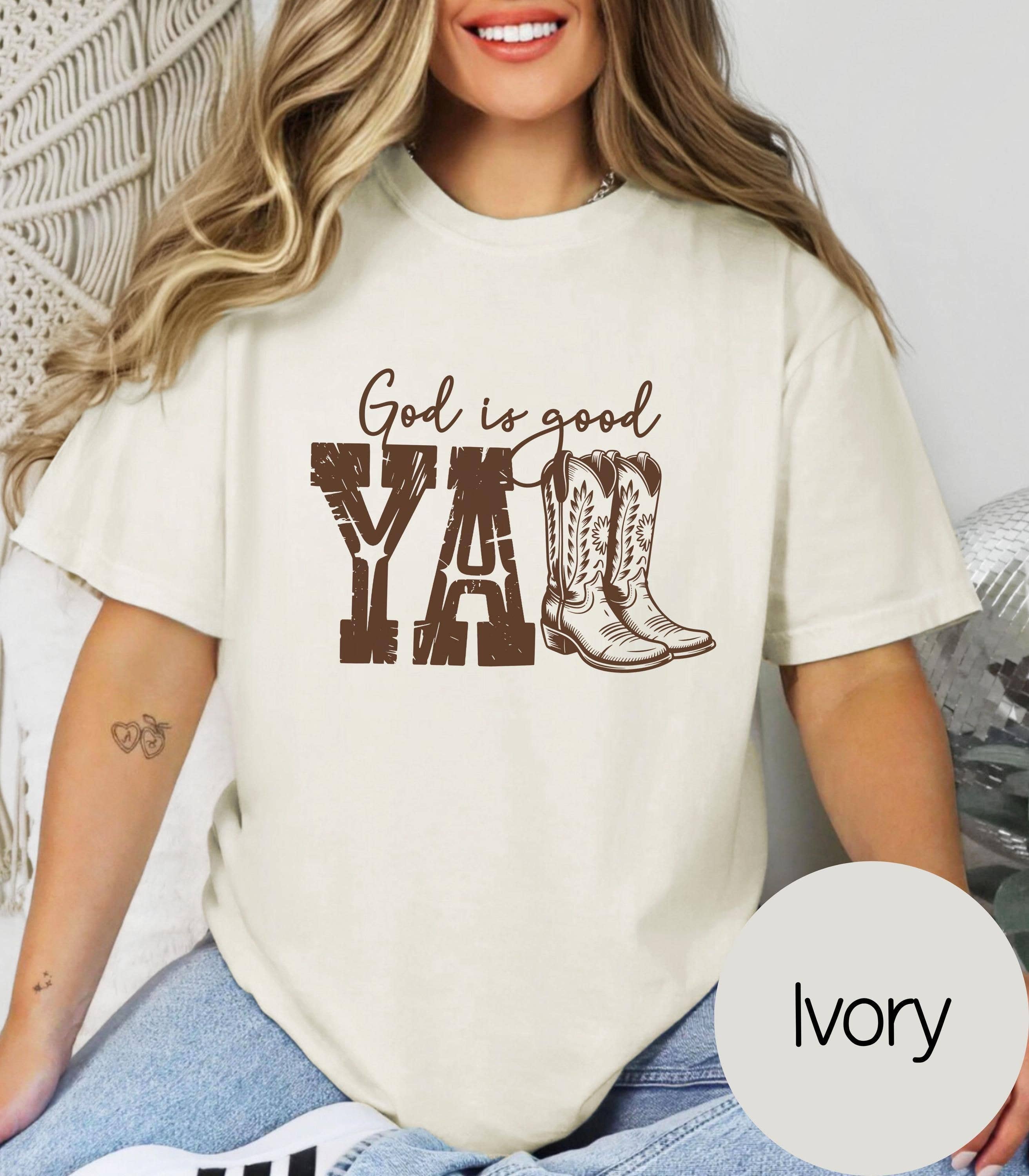 God Good Cowboy Boot Tee Women Christian Clothing Hoodie, Sweatshirt | PodTeesHub.com
