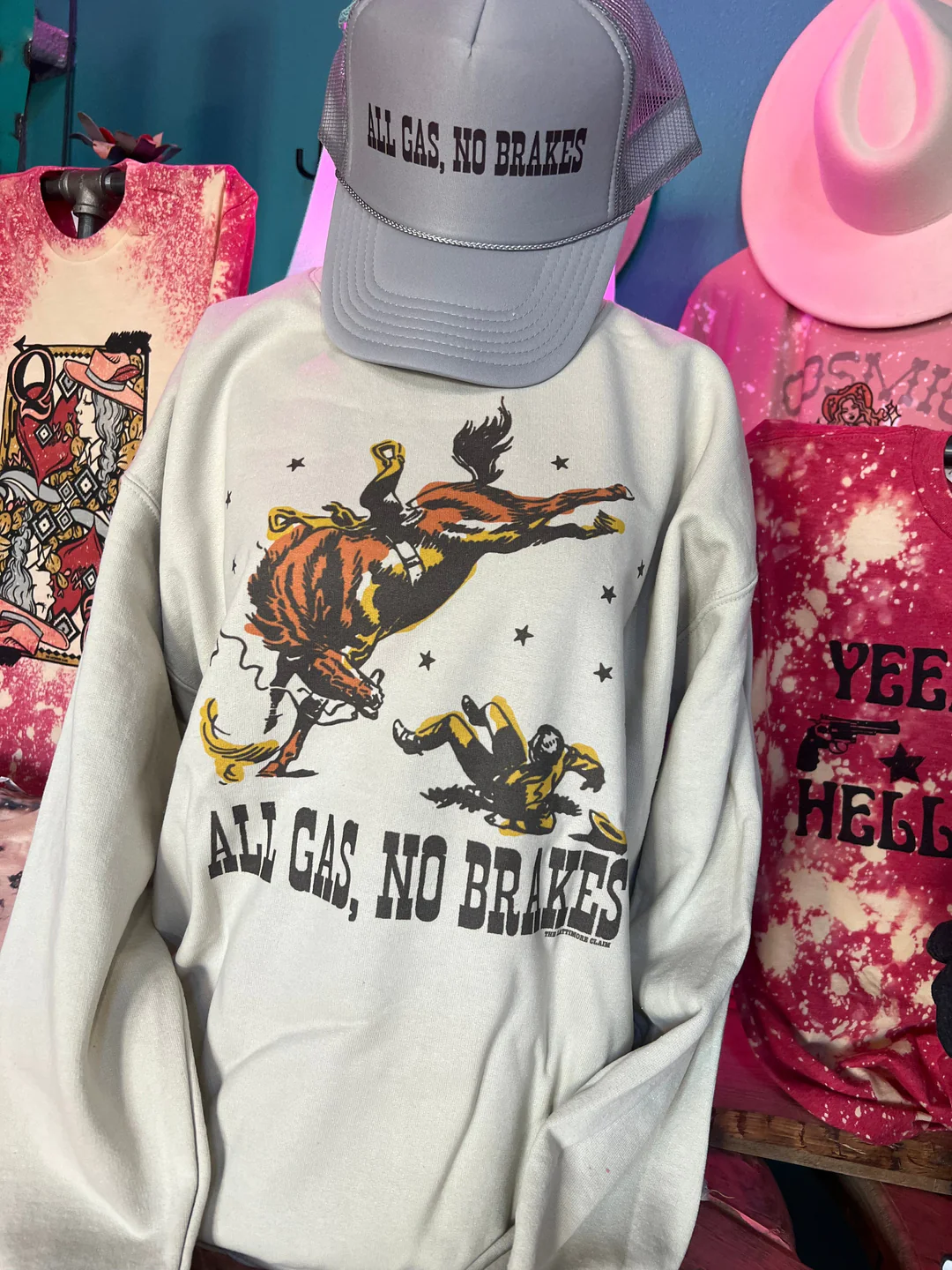 All Gas, No Brakes - Cream Sweatshirt or Tee Hoodie | PodTeesHub.com
