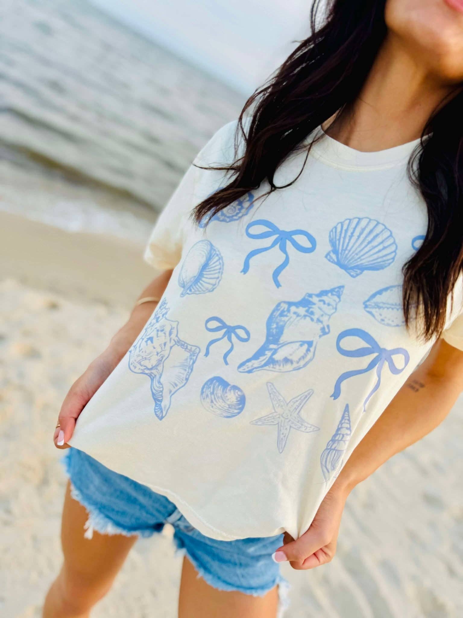 Shell's and Bow Collage Graphic Tee Hoodie, Sweatshirt | PodTeesHub.com