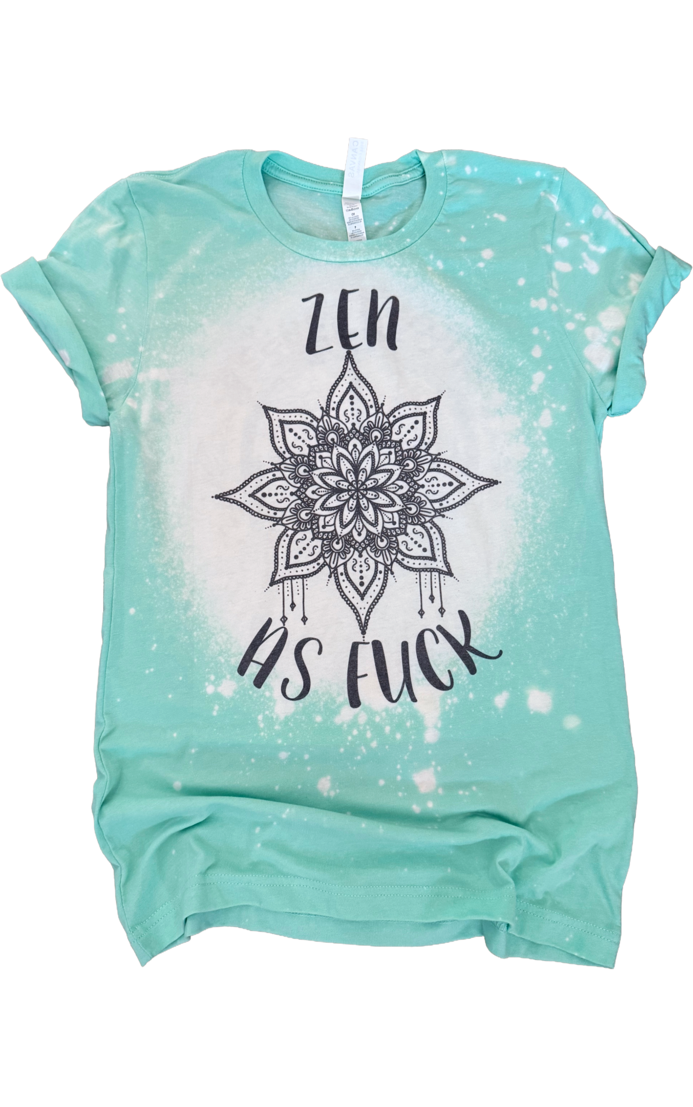 Zen As F*Ck Mandala Bleached Tee Hoodie, Sweatshirt | PodTeesHub.com