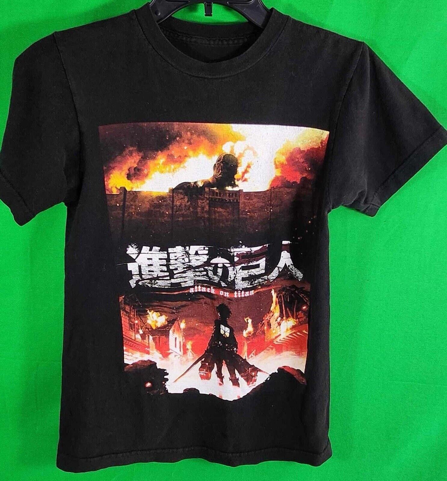 The Unbranded Brand Attack On Titan Graphic Tee Shirt Black Anime Shirt Hoodie, Sweatshirt | PodTeesHub.com