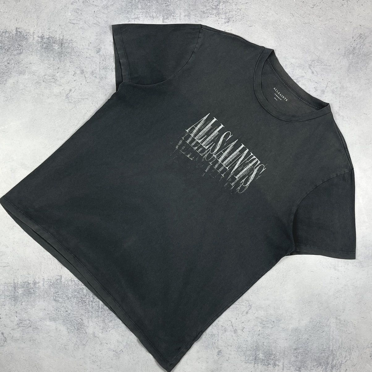 Designer Allsaints Imprint Y2k Big Logo Oversize Faded Tee Hoodie, Sweatshirt | PodTeesHub.com