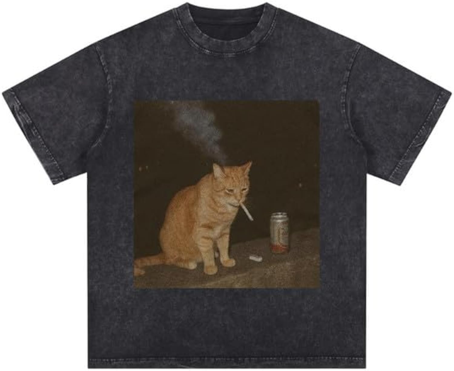 Vintage Smoking Cat Meme T-Shirt Funny Kitten Shirt Cat Lover Tee