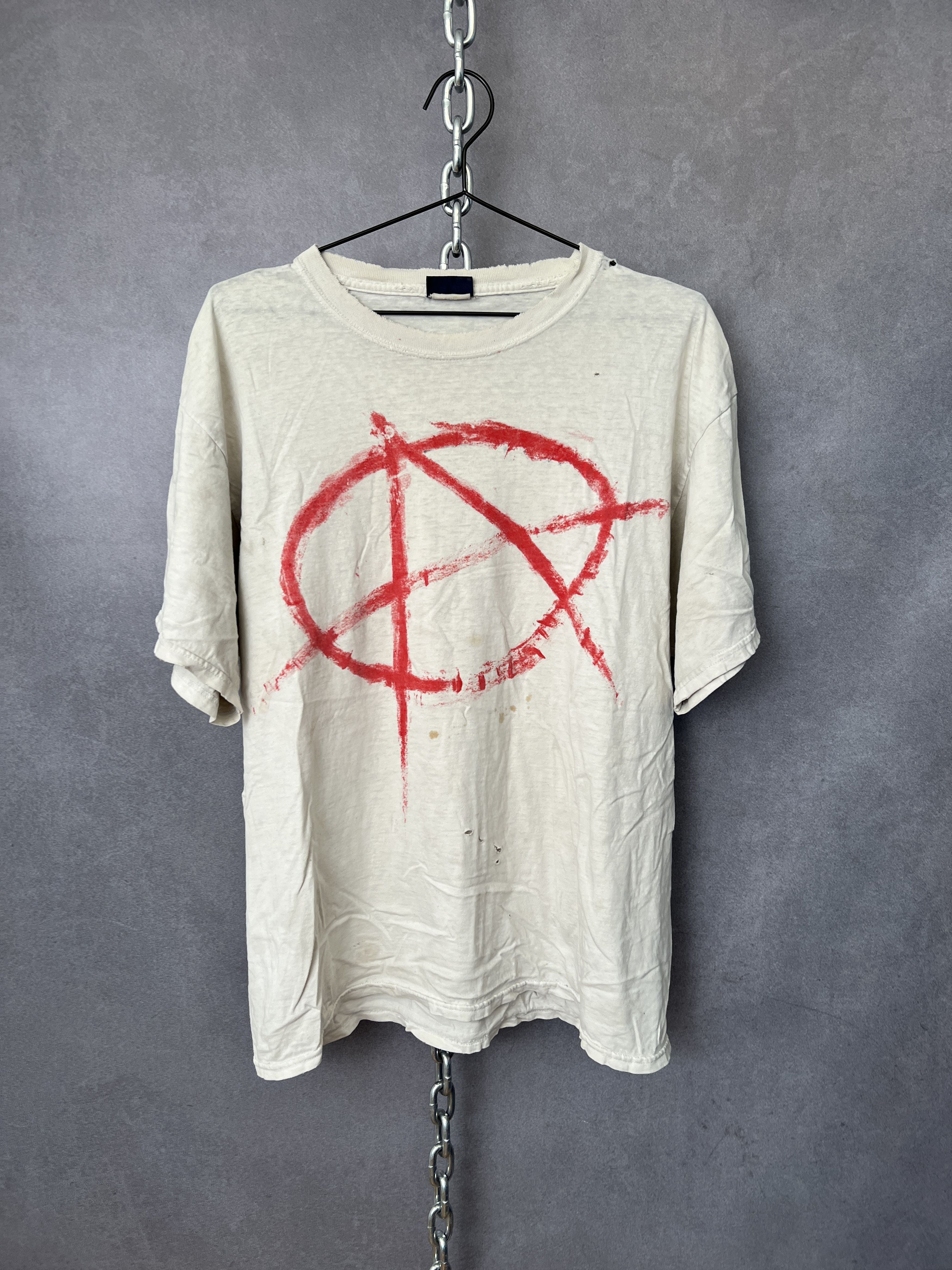 Vintage Anarchy Symbol Grunge Punk Style Tee Burnout Thrashed Xl Hoodie, Sweatshirt | PodTeesHub.com