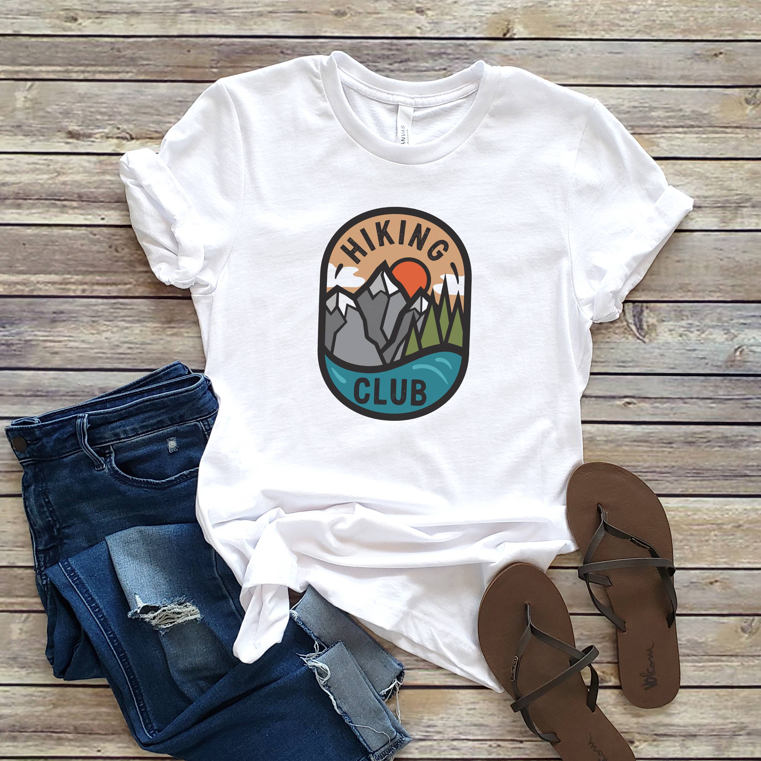 Hiking Club Tee | Outdoor | Sizes XS-2XL Hoodie, Sweatshirt | PodTeesHub.com