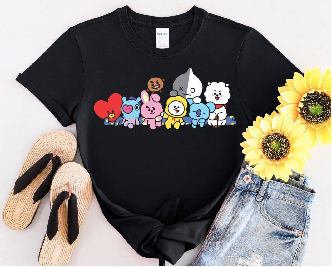 BT21 Characters T-Shirt - Bts Army Kpop Fan Jungkook Jimin Hoodie, Sweatshirt | PodTeesHub.com