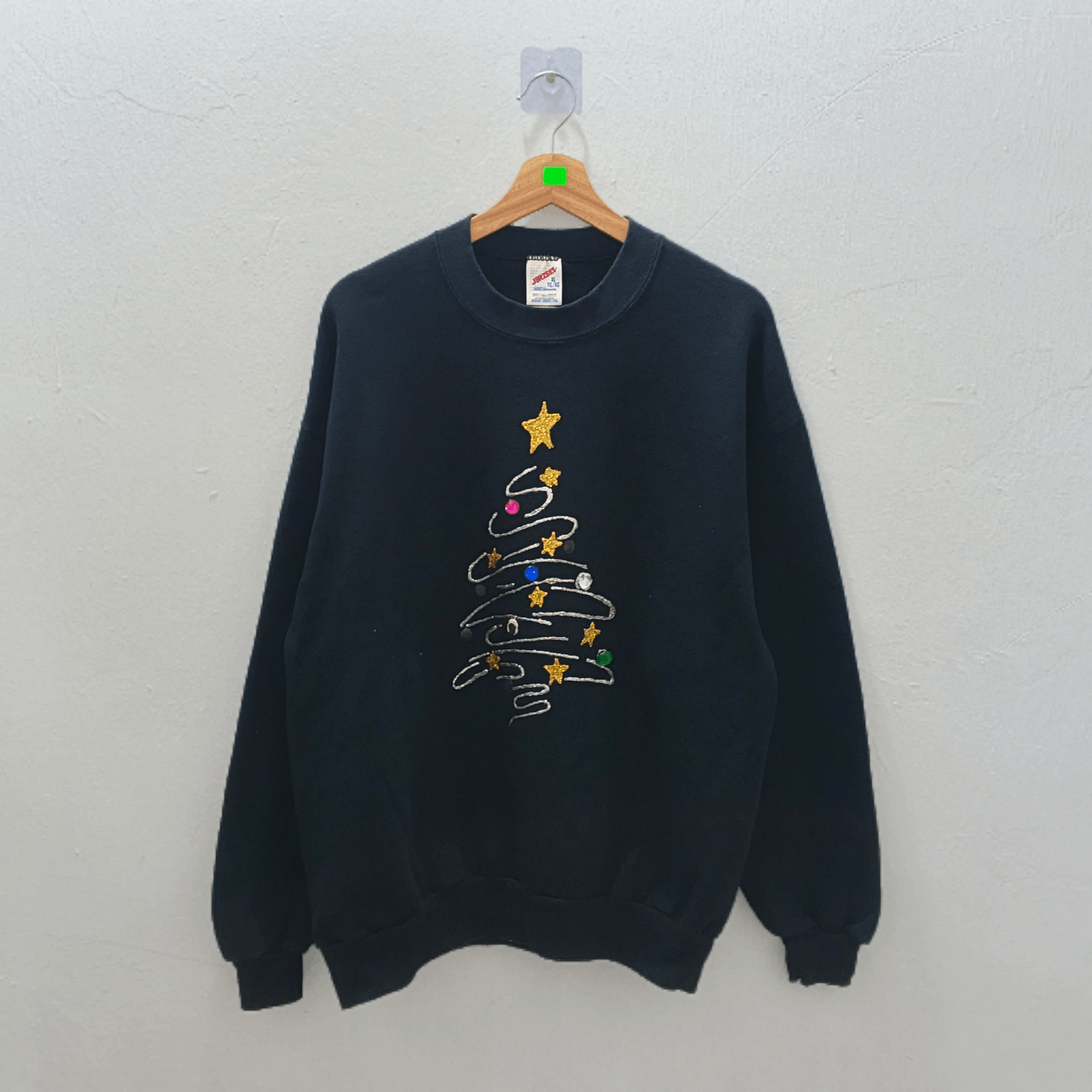 Vintage 90 S Jerzees Christmas Tree Graphic Crewneck T-Shirts, Hoodie, Sweatshirt | PodTeesHub.com