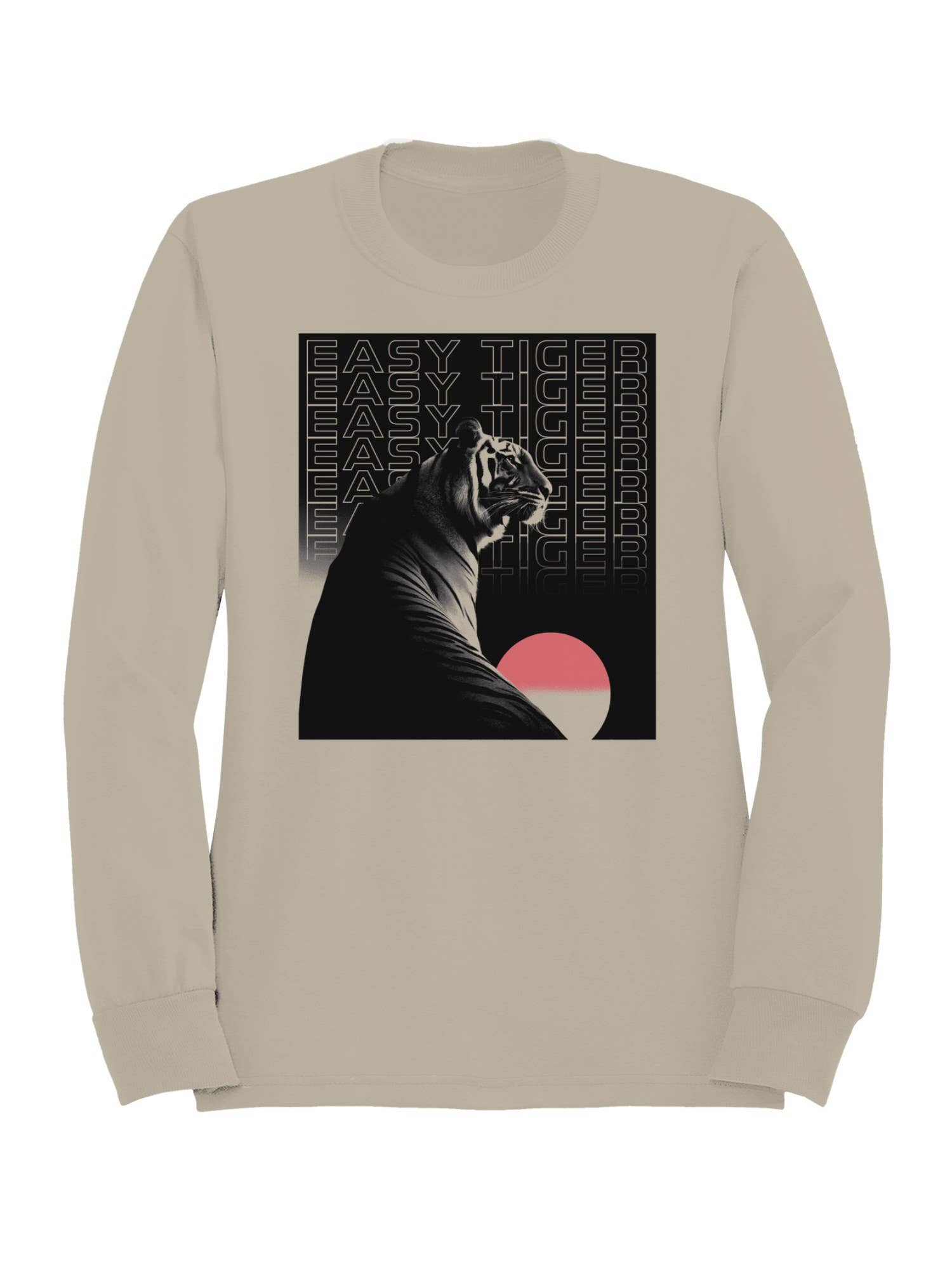 Lunar Sunset Easy Tiger Art Men's Sweatshirt T-Shirts, Hoodie | PodTeesHub.com