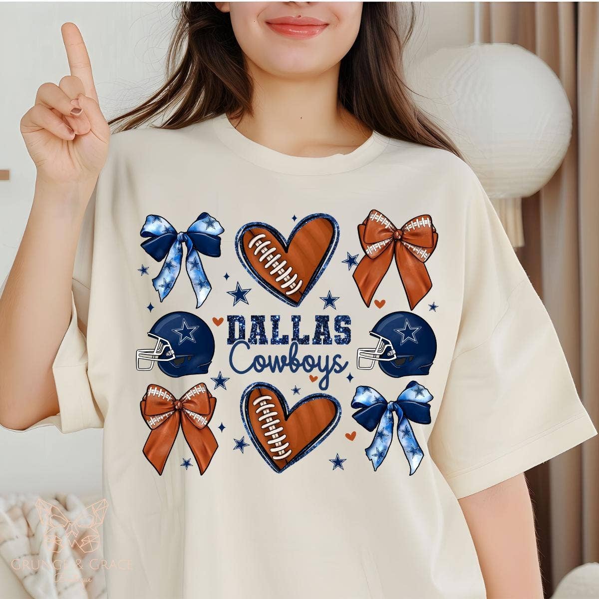 Dallas Cowboys Coquette T-Shirt -  Tee For Game Day Fans Hoodie, Sweatshirt | PodTeesHub.com