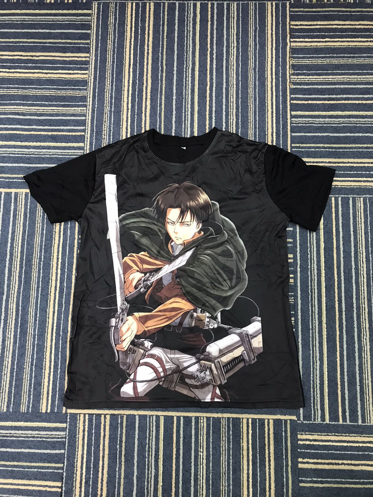 Japanese Brand Anima X Levi Attack On Titan Over Print T-Shirts, Hoodie, Sweatshirt | PodTeesHub.com