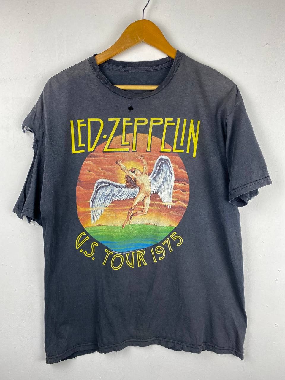 Band Tees Vintage Y2k Led Zeppelin Distressed Tee Hoodie, Sweatshirt | PodTeesHub.com