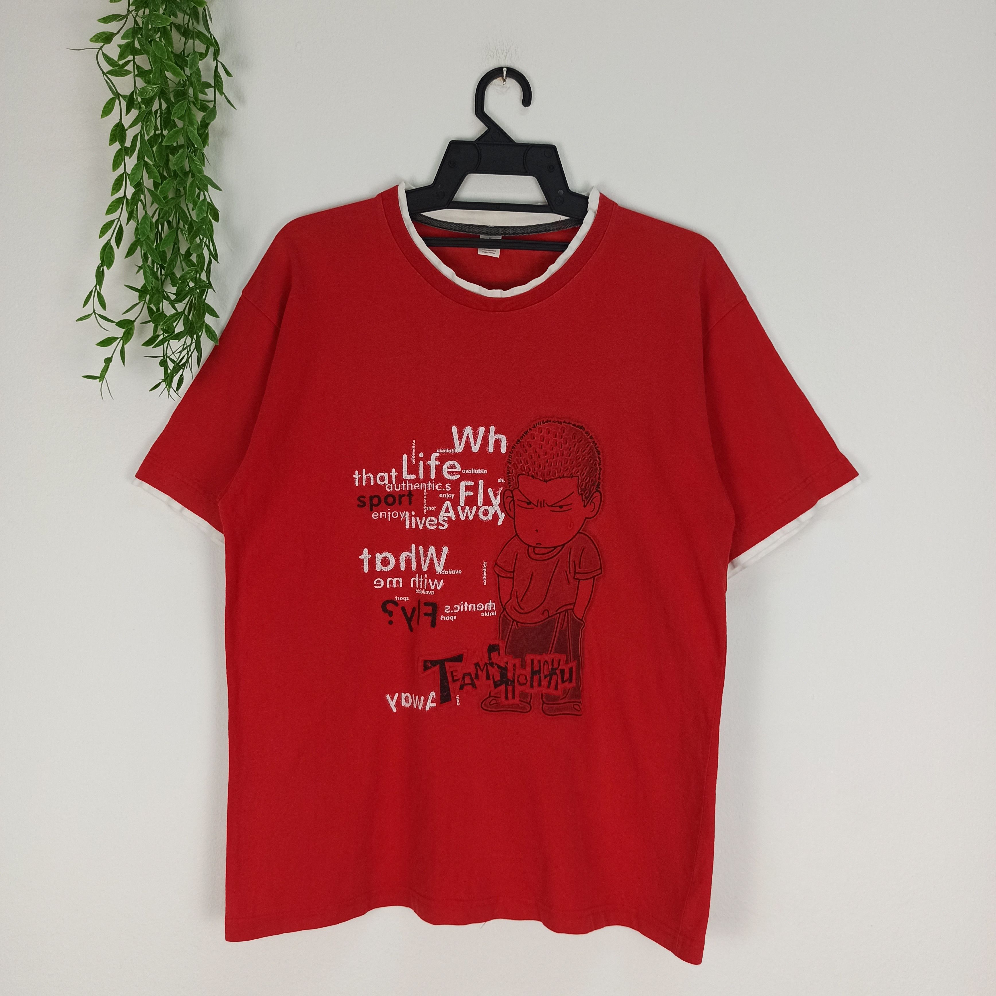 Rare Anime Slum Dunk Spell Out Big Logo Tshirt Hoodie, Sweatshirt | PodTeesHub.com