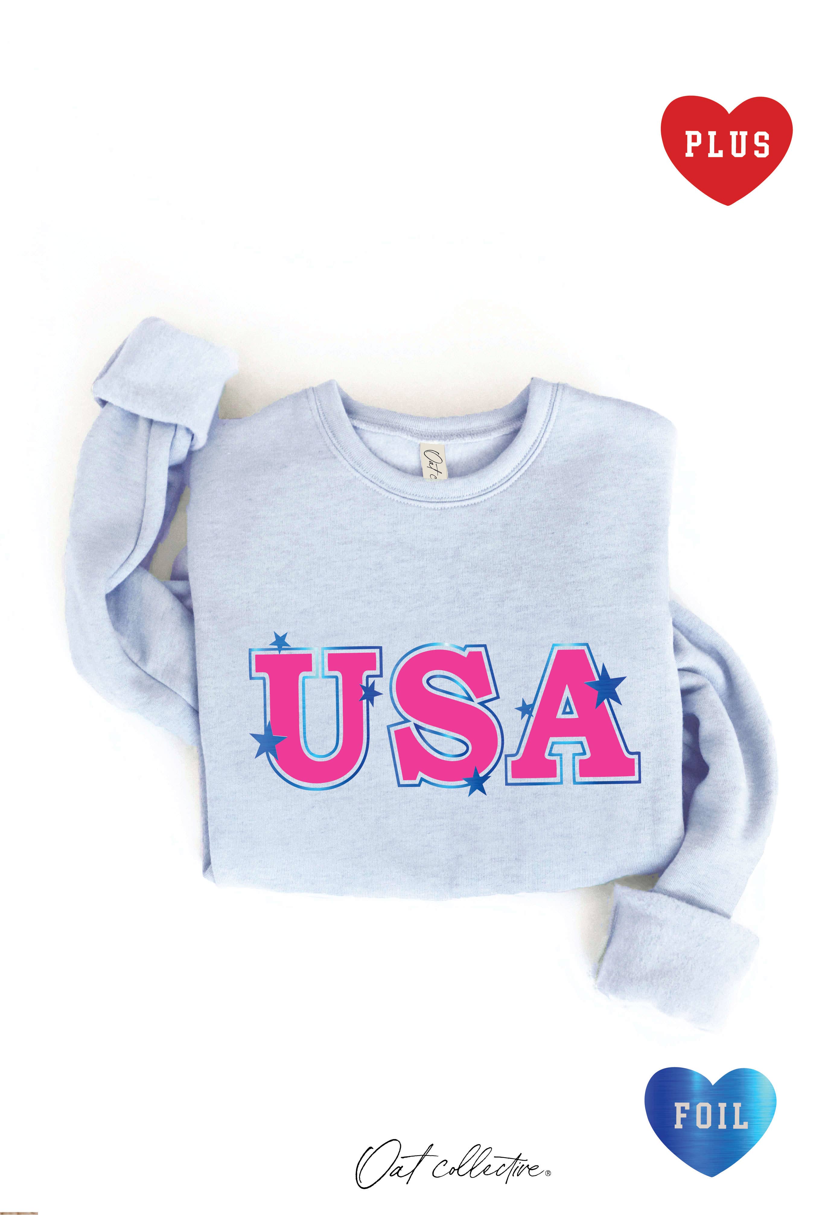USA Foil  Plus Graphic Sweatshirt T-Shirts, Hoodie | PodTeesHub.com