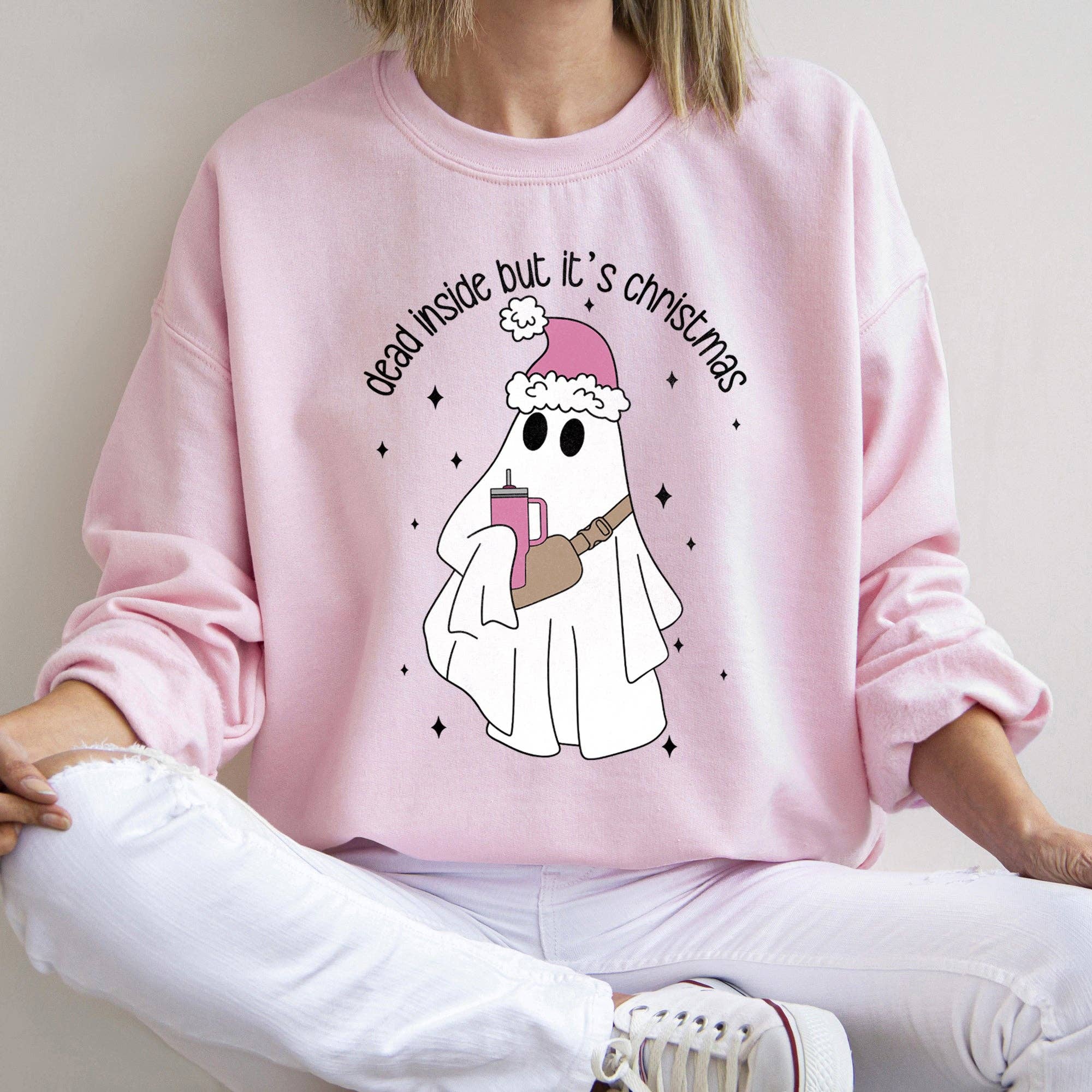 Dead Inside But It's Christmas Retro Sweatshirt T-Shirts, Hoodie | PodTeesHub.com