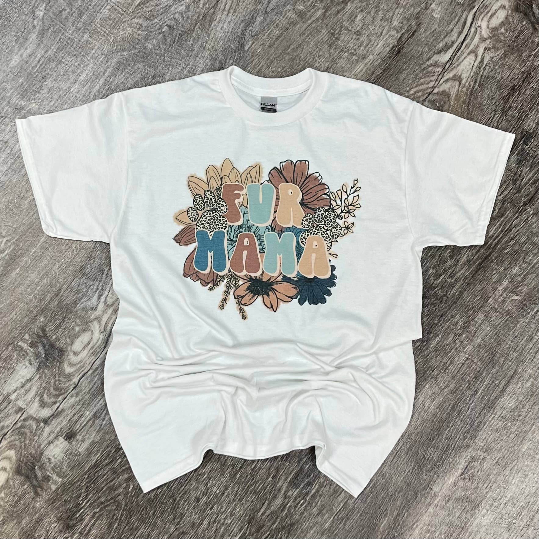 Fur Mama (Boho) On White Tee Hoodie, Sweatshirt | PodTeesHub.com