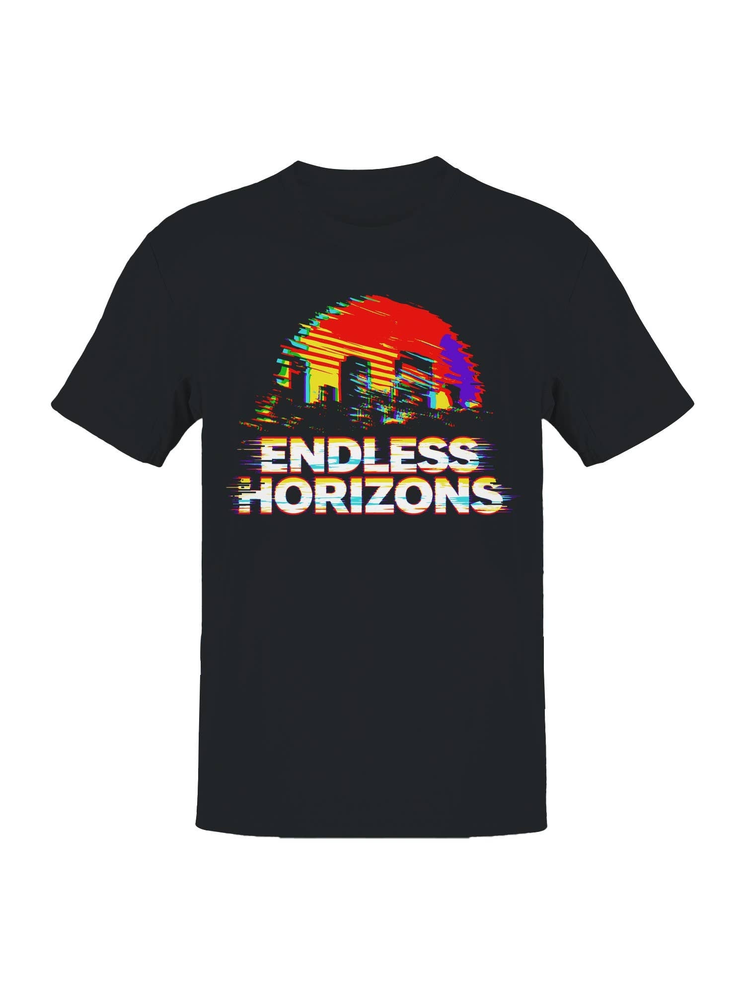 Endless Horizons Glitch Art Men's T-Shirt Hoodie, Sweatshirt | PodTeesHub.com