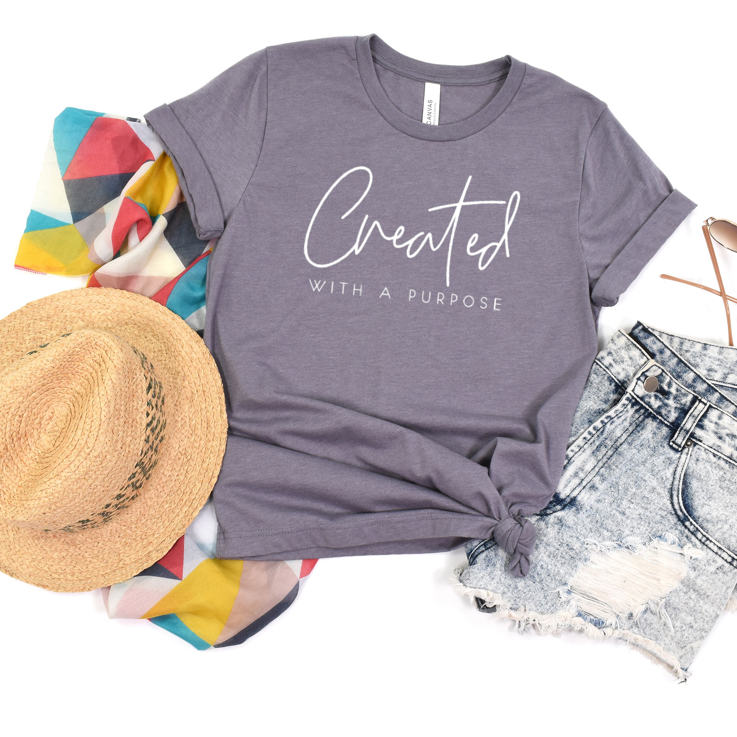 Created with A Purpose Tee - Self Love Tee - Christian Tee Hoodie, Sweatshirt | PodTeesHub.com