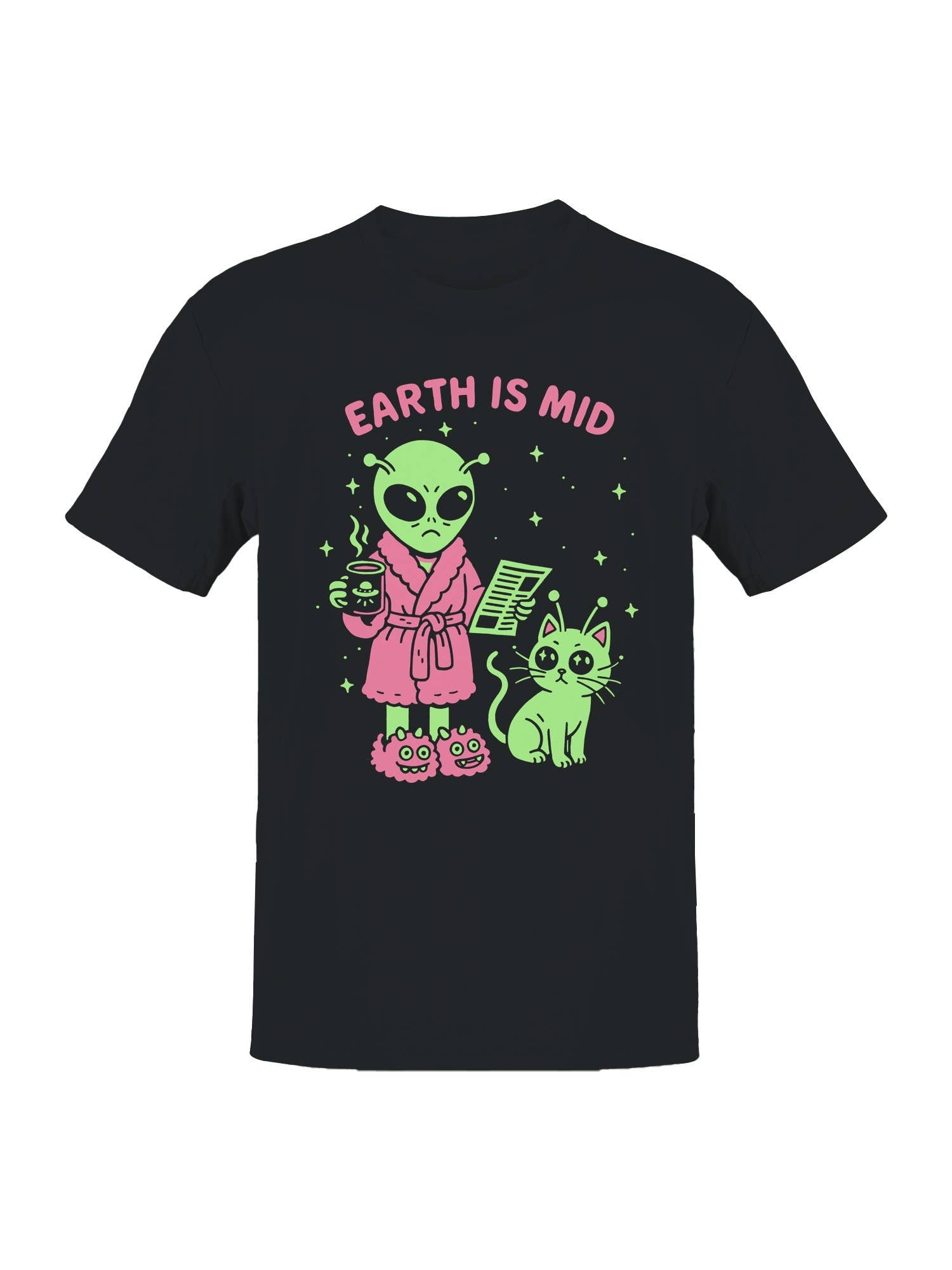 Alien Morning Routine Humor Design Men's T-Shirt Hoodie, Sweatshirt | PodTeesHub.com