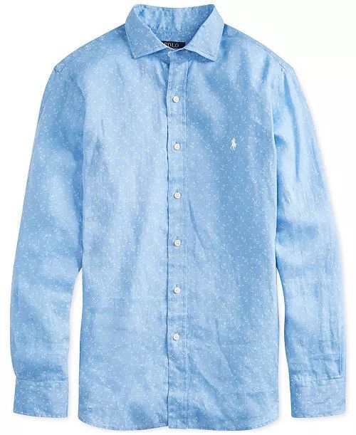 Polo Ralph Lauren Ralph Lauren Linen Long Sleeve Anchor All Over Printed Shirt Hoodie, Sweatshirt | PodTeesHub.com
