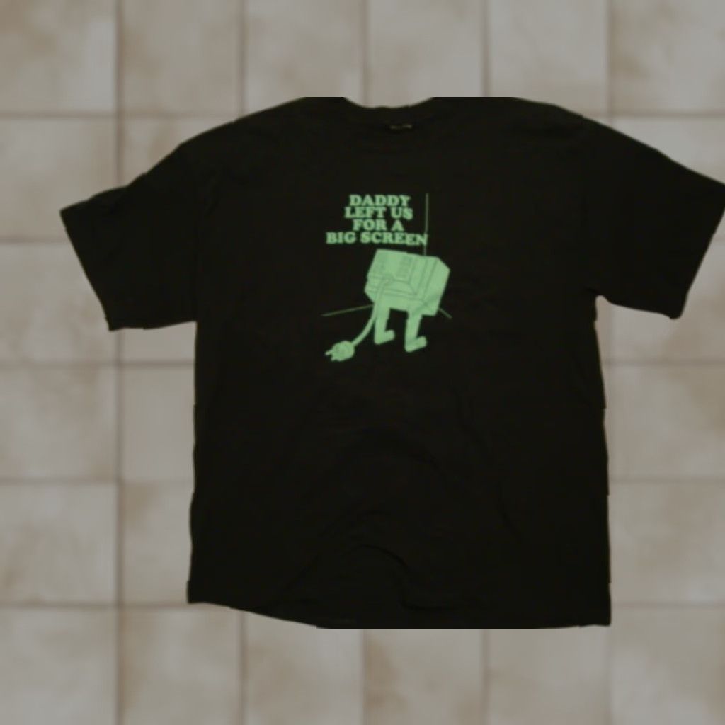 Vintage Daddy Left Us Big Screen Funny Tv Fan Dark Green Xl T-Shirts, Hoodie, Sweatshirt