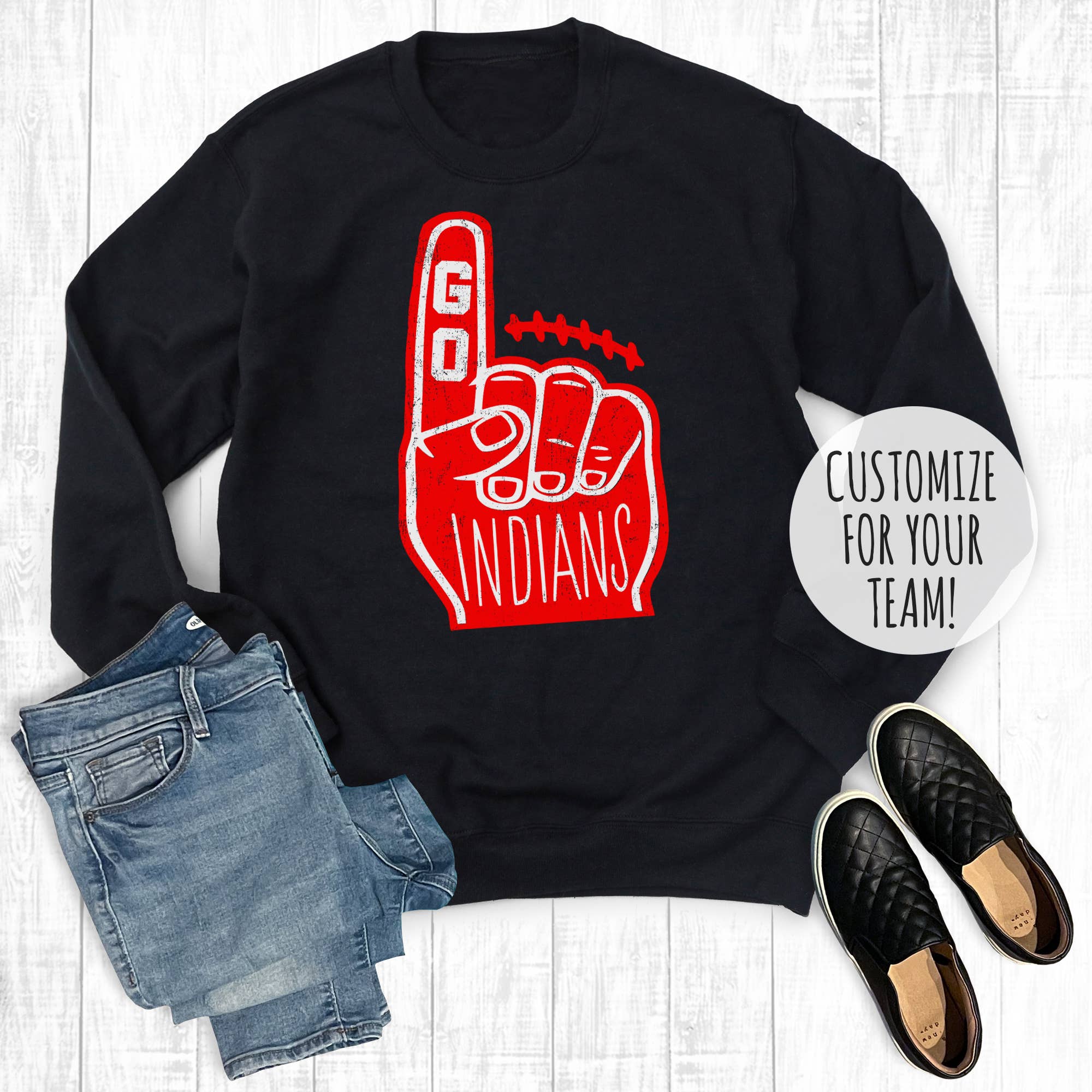 Custom Football Gameday Foam Finger Sweatshirt T-Shirts, Hoodie | PodTeesHub.com