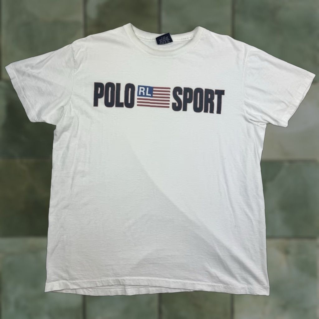 Vintage Polo Sport T Shirt Adult Xl White Usa Flag Spell Out 90s Y2k Hipster Hoodie, Sweatshirt | PodTeesHub.com