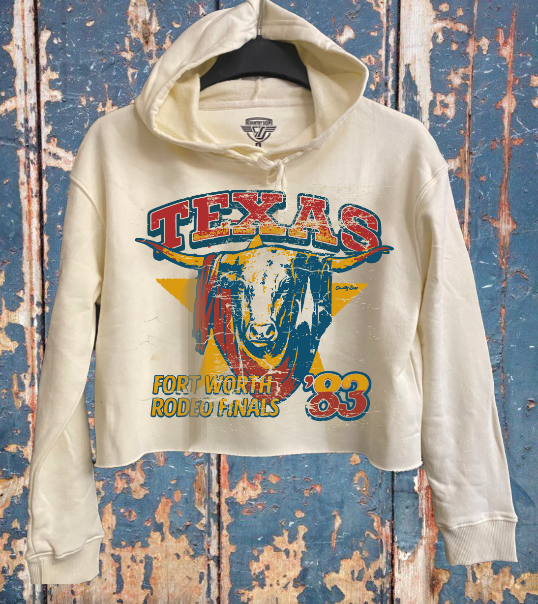 Texas 1983 Rodeo Fort Worth Finals Cropped Hoodie T-Shirts, Sweatshirt | PodTeesHub.com