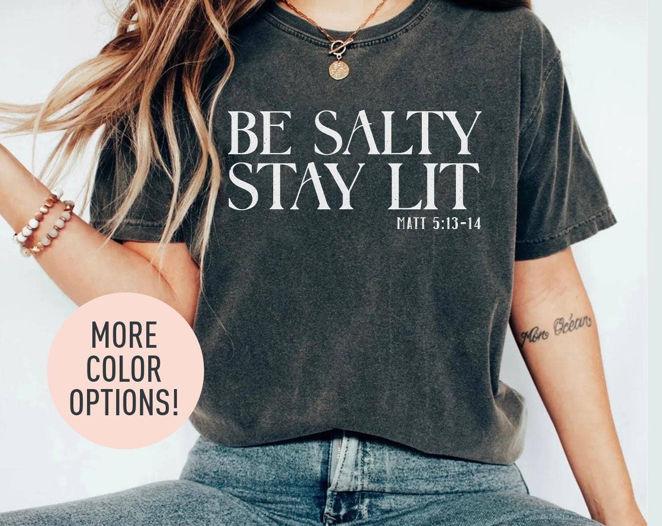 Be Salty Stay Lit Christian Faith Shirt Religious For Women Hoodie, Sweatshirt | PodTeesHub.com