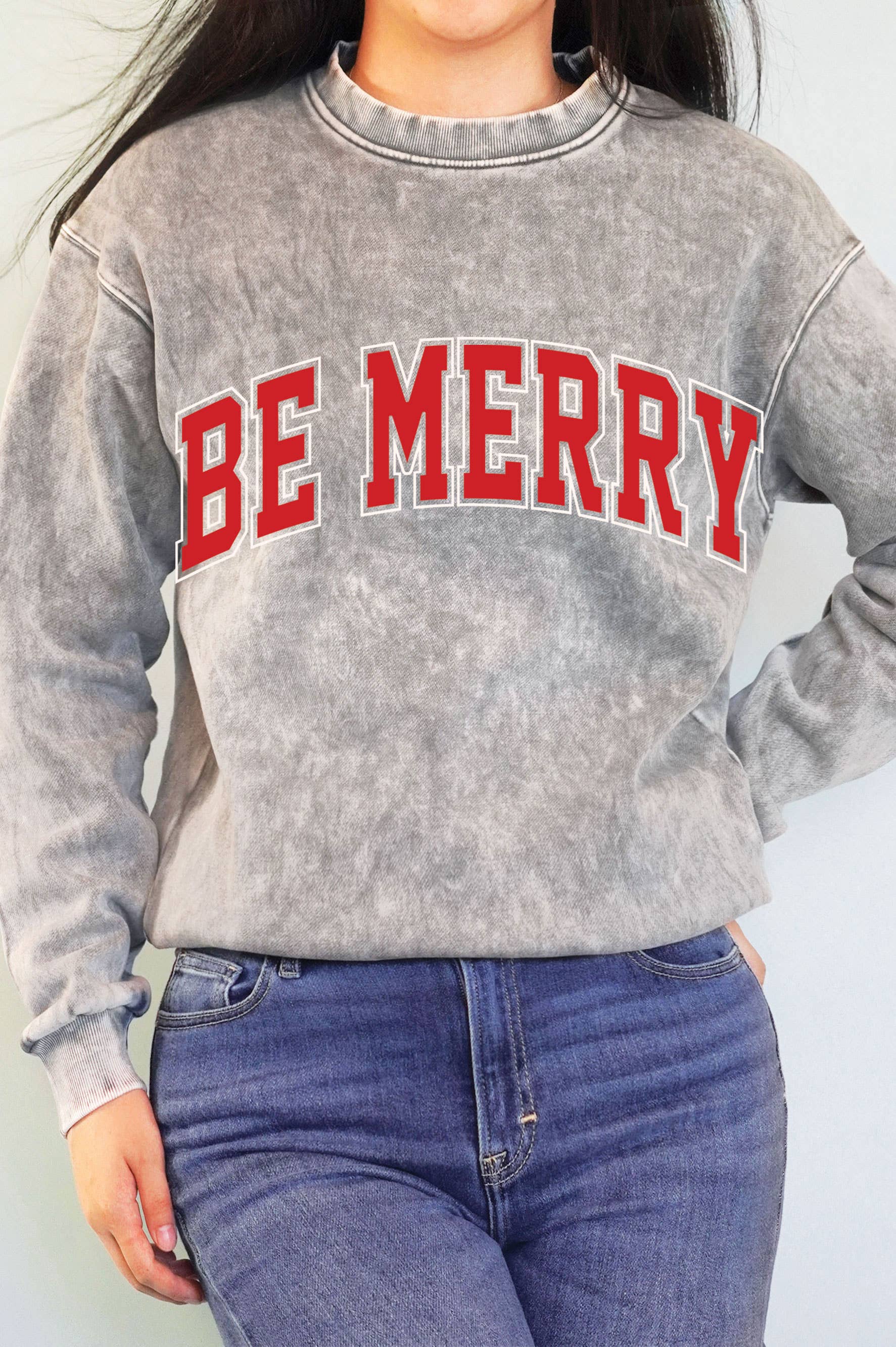 Be Merry Puff Graphic Mineral Brushed Sweatshirt T-Shirts, Hoodie | PodTeesHub.com