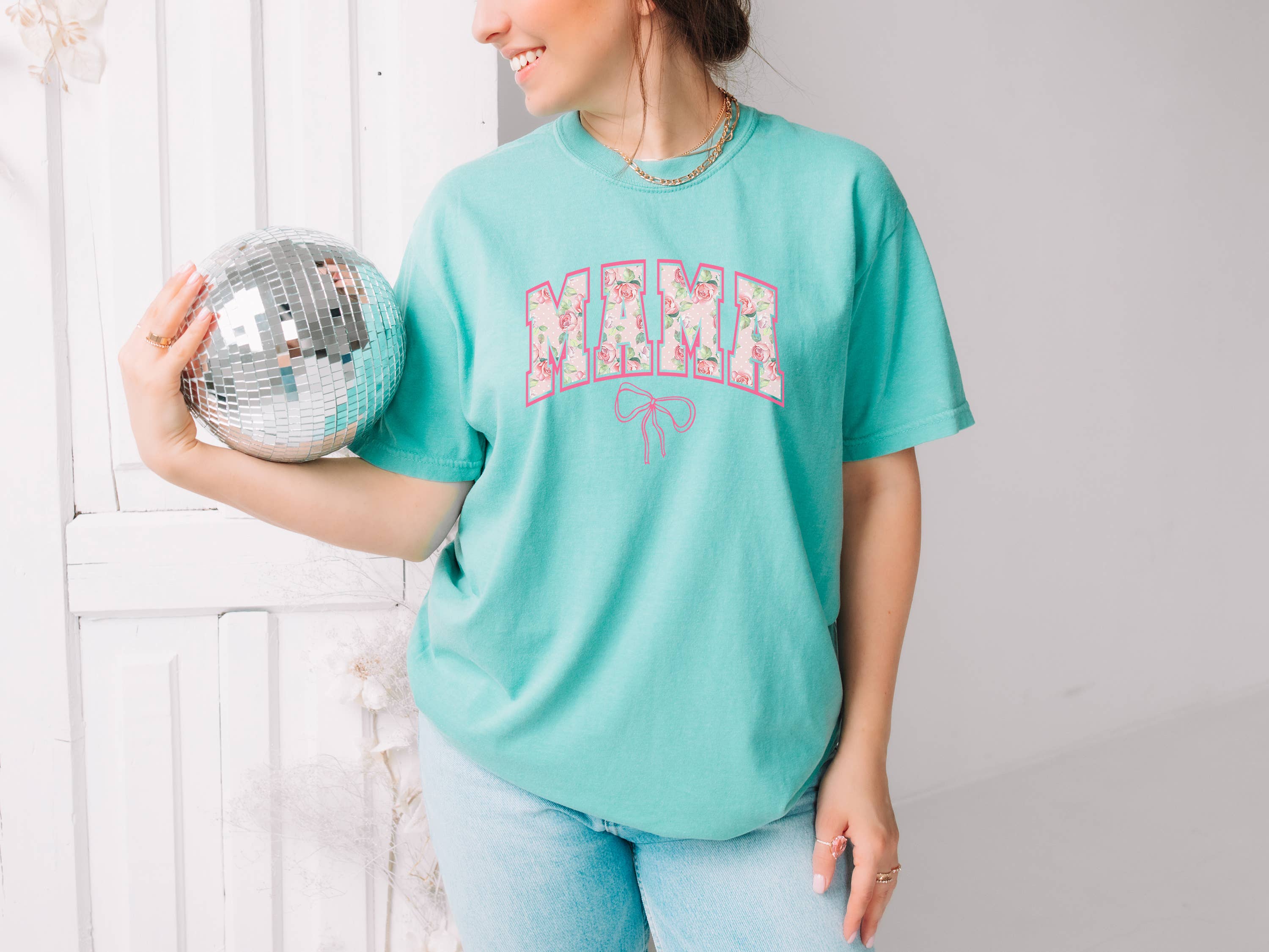 Mama Shirt, Mothers Day Gift Ideas, Floral, Bows, Trendy Hoodie, Sweatshirt | PodTeesHub.com