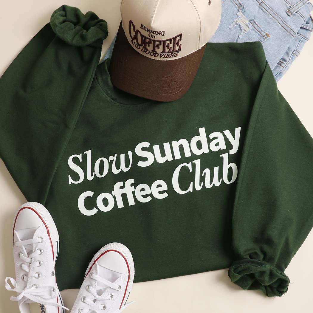 Slow Sunday Coffee Club Midweight Sweatshirt T-Shirts, Hoodie | PodTeesHub.com