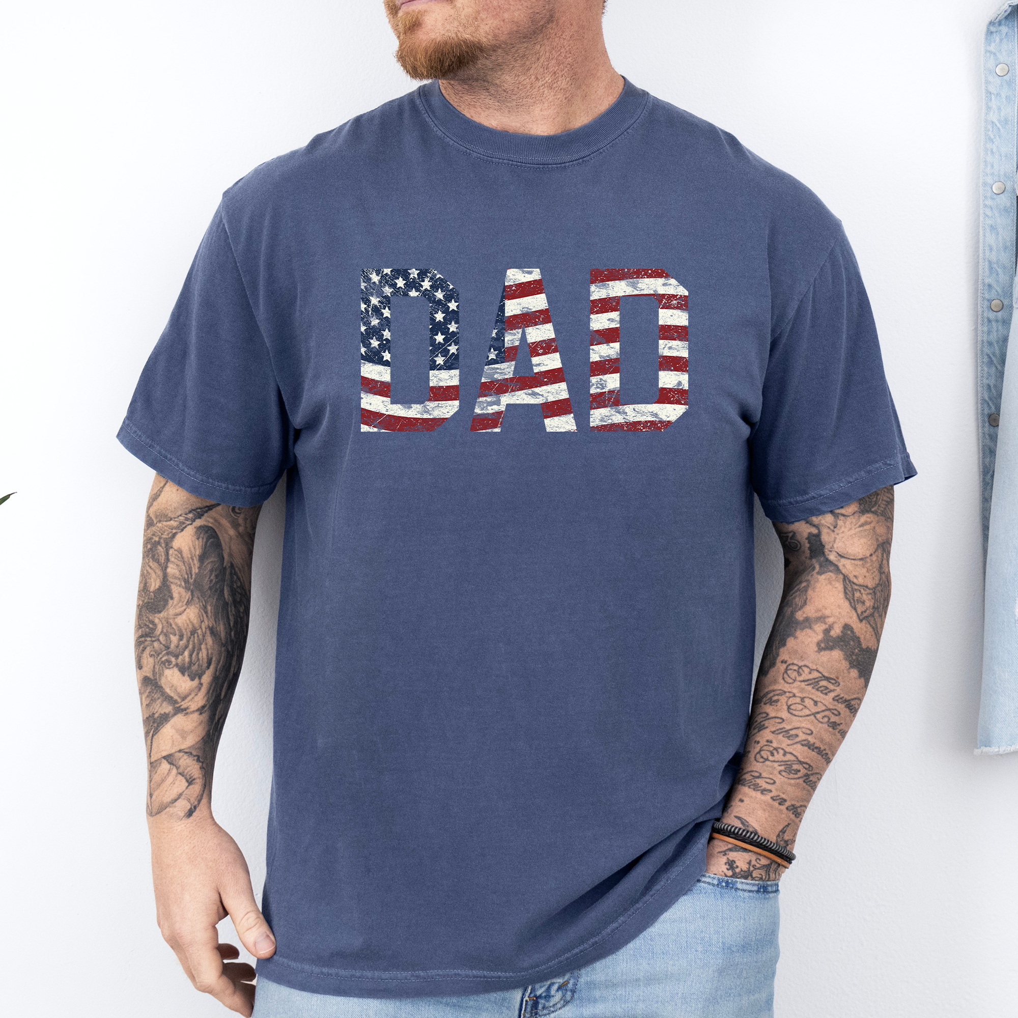 Dad, Patriotic, American Flag Father's Day USA T-Shirt Hoodie, Sweatshirt | PodTeesHub.com