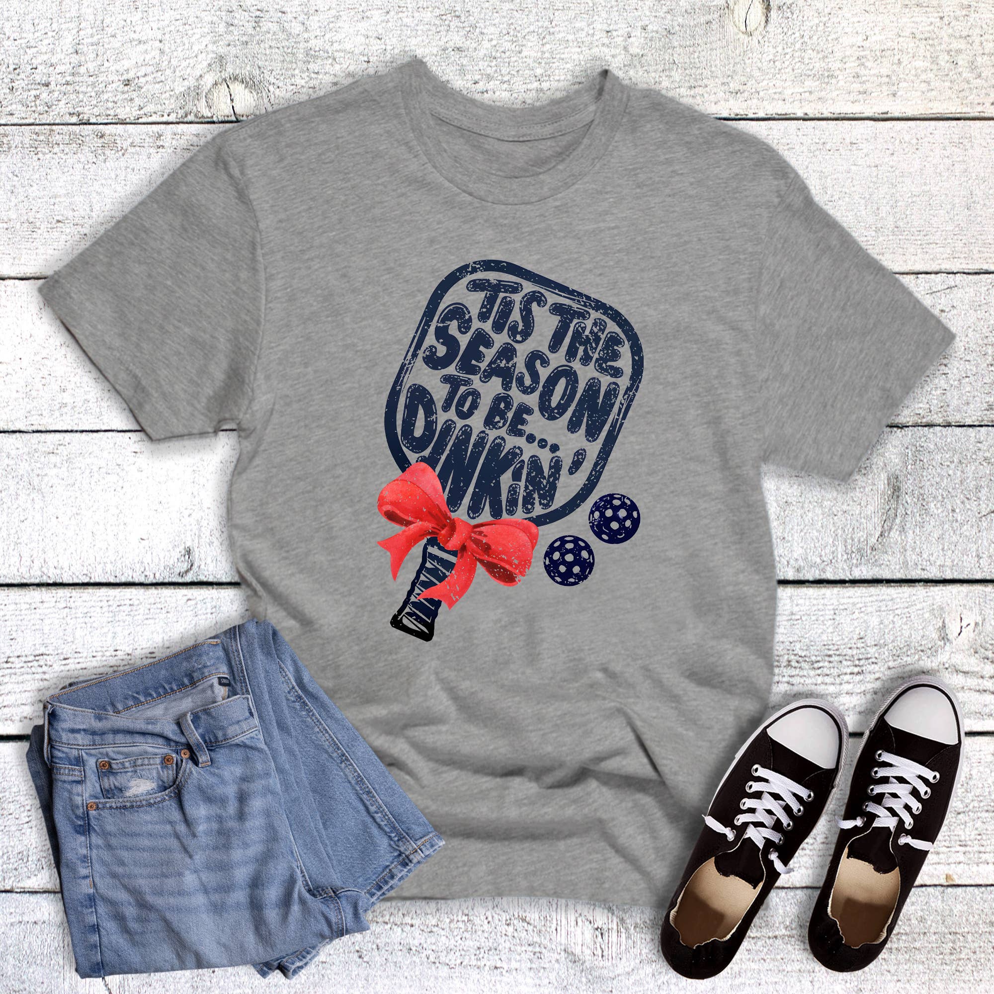 Christmas Pickleball Tis the Season To Be Dinkin Graphic Tee Hoodie, Sweatshirt | PodTeesHub.com