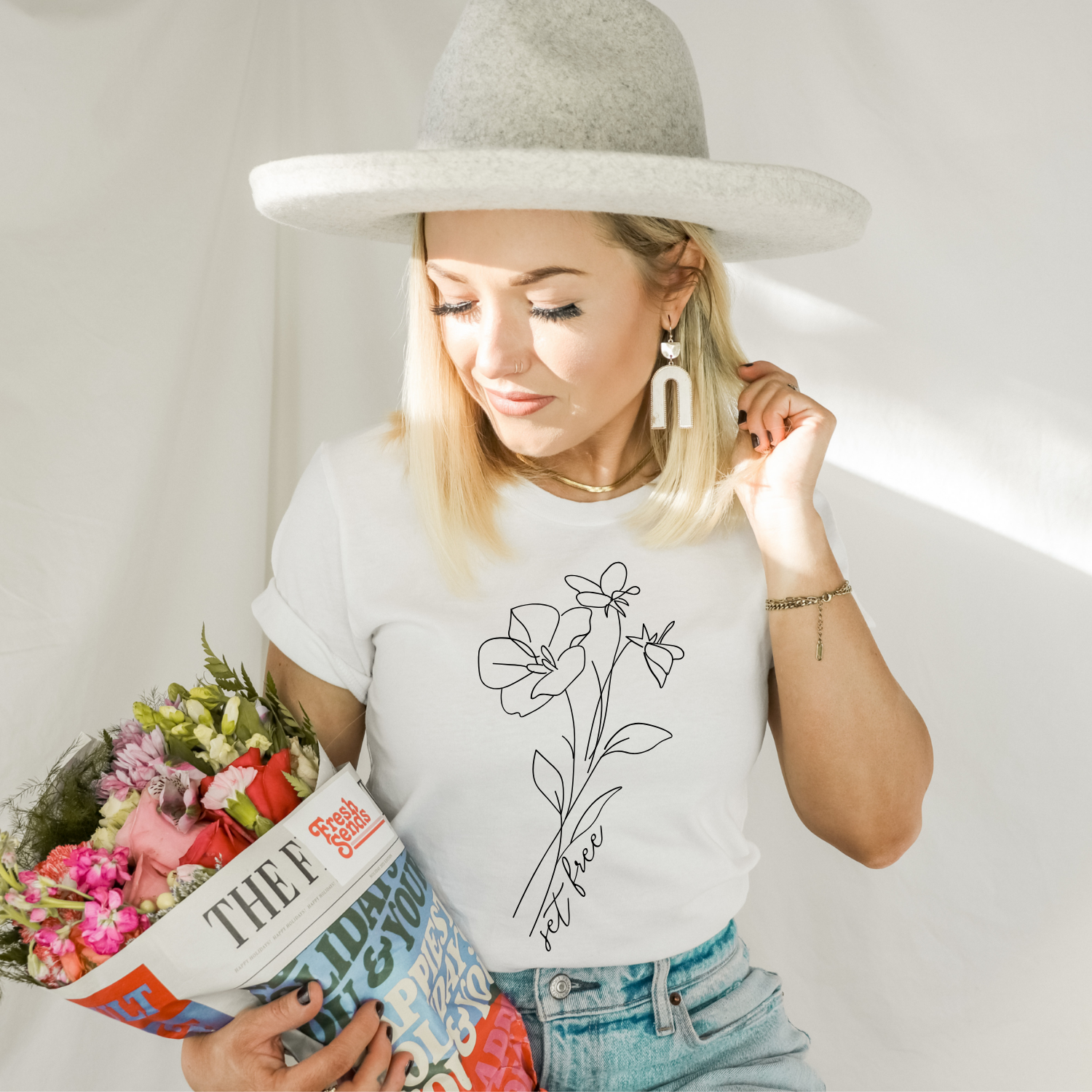 Set Free Floral Faith Based Christian T-Shirt Hoodie, Sweatshirt | PodTeesHub.com