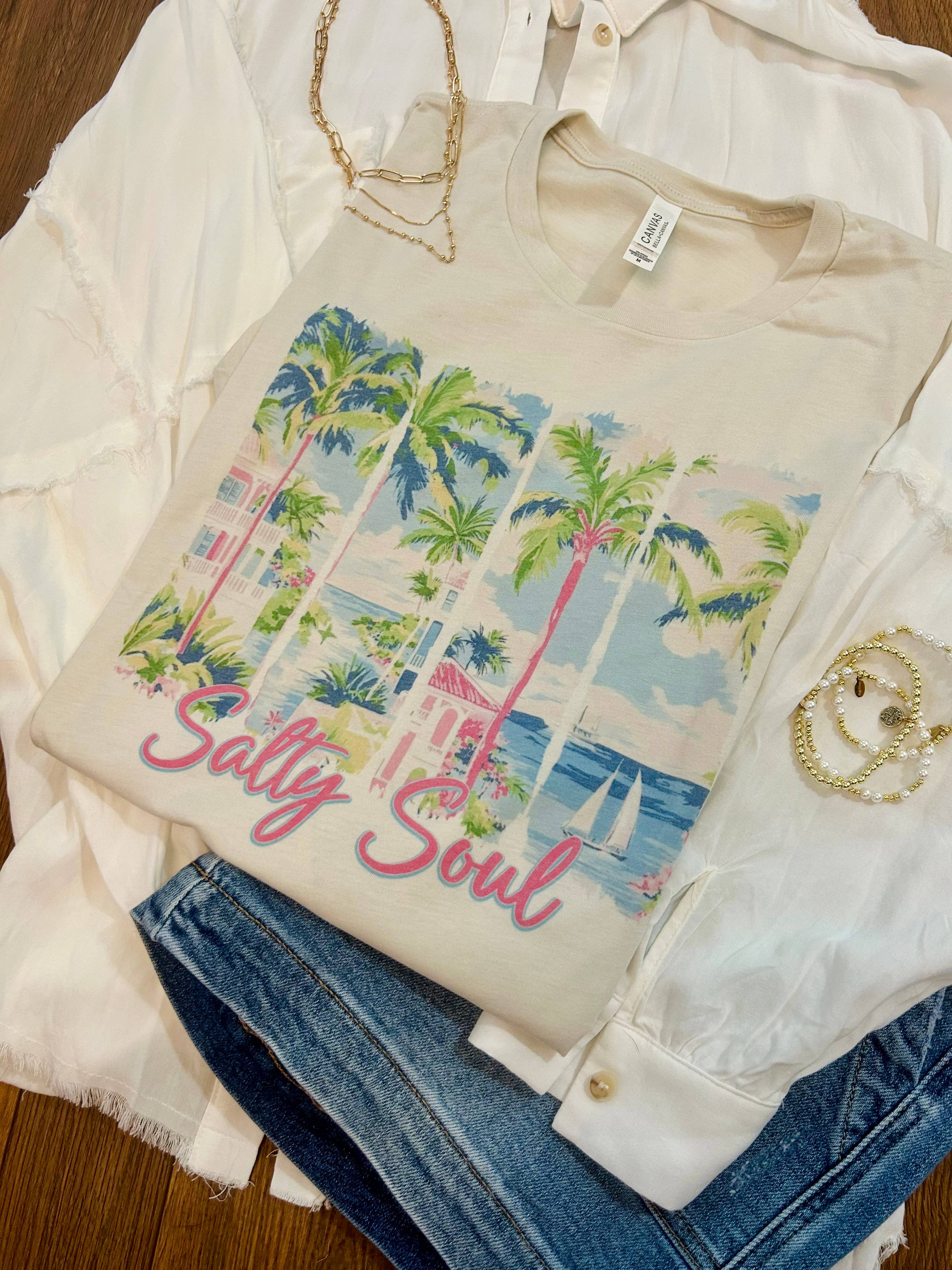 Salty Soul Graphic Tee Hoodie, Sweatshirt | PodTeesHub.com