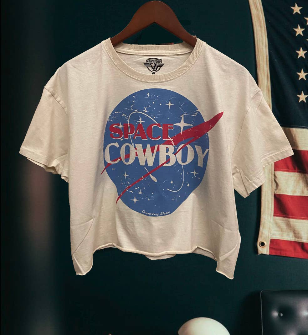 Space Cowboy Relaxed Crop T-Shirt Hoodie, Sweatshirt | PodTeesHub.com