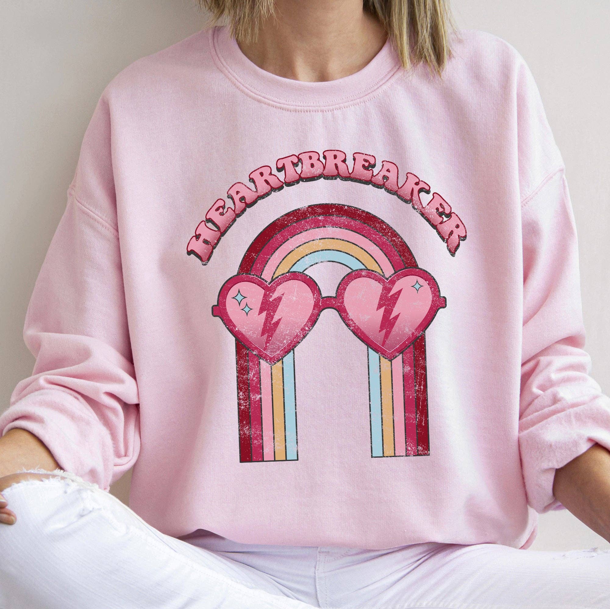 Heart Breaker, Love, Sunglasses, Retro, Sweatshirt, Valentine's Day T-Shirts, Hoodie | PodTeesHub.com