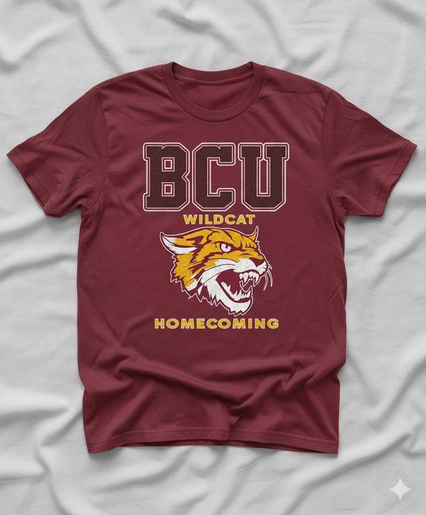 Bcu Wildcat Homecoming Maroon Tee Hoodie, Sweatshirt | PodTeesHub.com