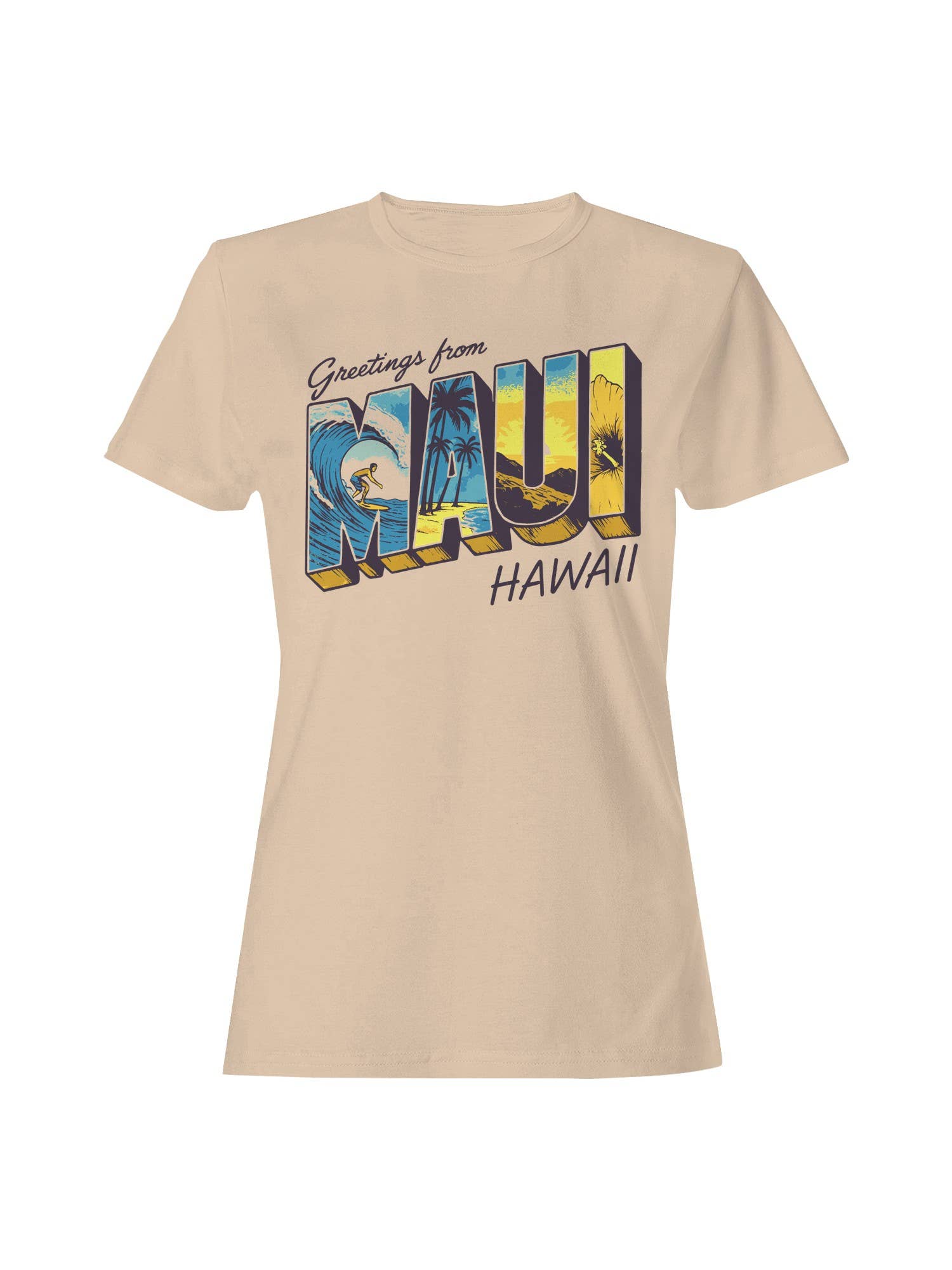 Maui Hawaii Surf Vibes Art Women's T-Shirt Hoodie, Sweatshirt | PodTeesHub.com