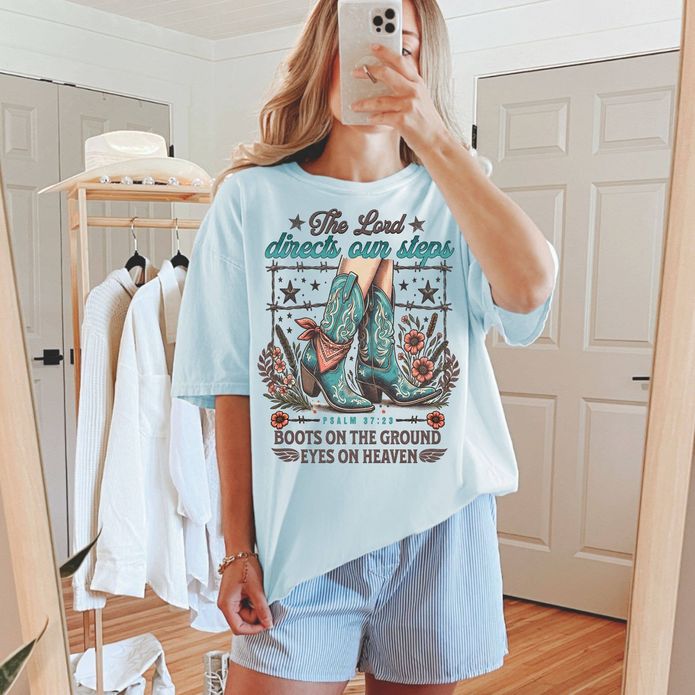 The Lord Directs Our Steps Christian Spring Graphic Tee Hoodie, Sweatshirt | PodTeesHub.com