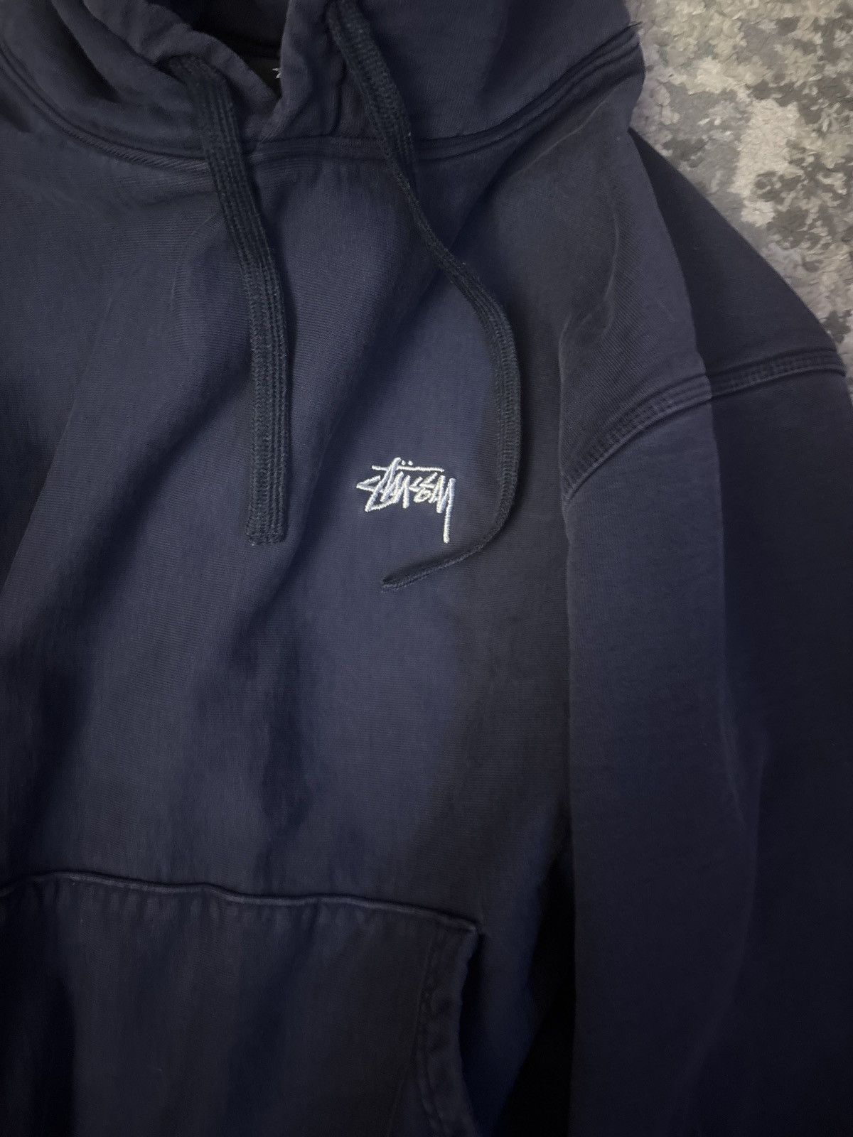 Navy Blue Stussy Sweatshirt Small T-Shirts, Hoodie | PodTeesHub.com