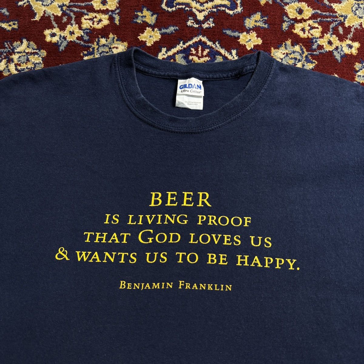 Vintage 2000s Benjamin Frankin Beer God Loves Funny Y2k Alcohol T-Shirts, Hoodie, Sweatshirt