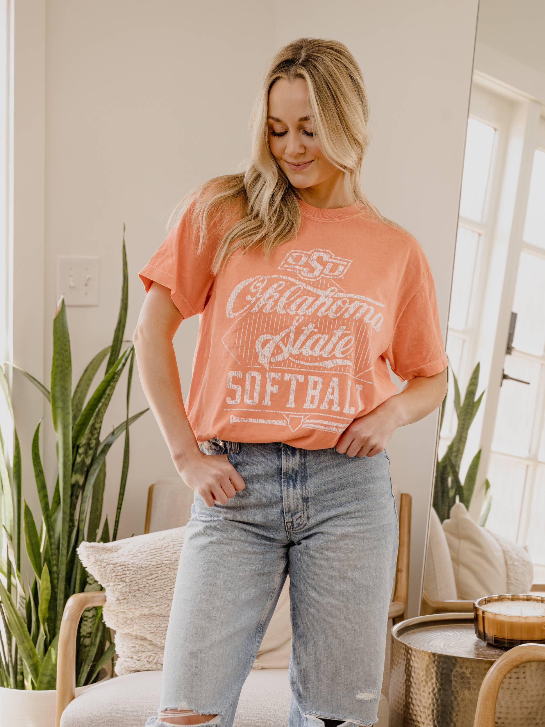 Osu Cowboys Softball Orange Comfort Colors Tee Hoodie, Sweatshirt | PodTeesHub.com