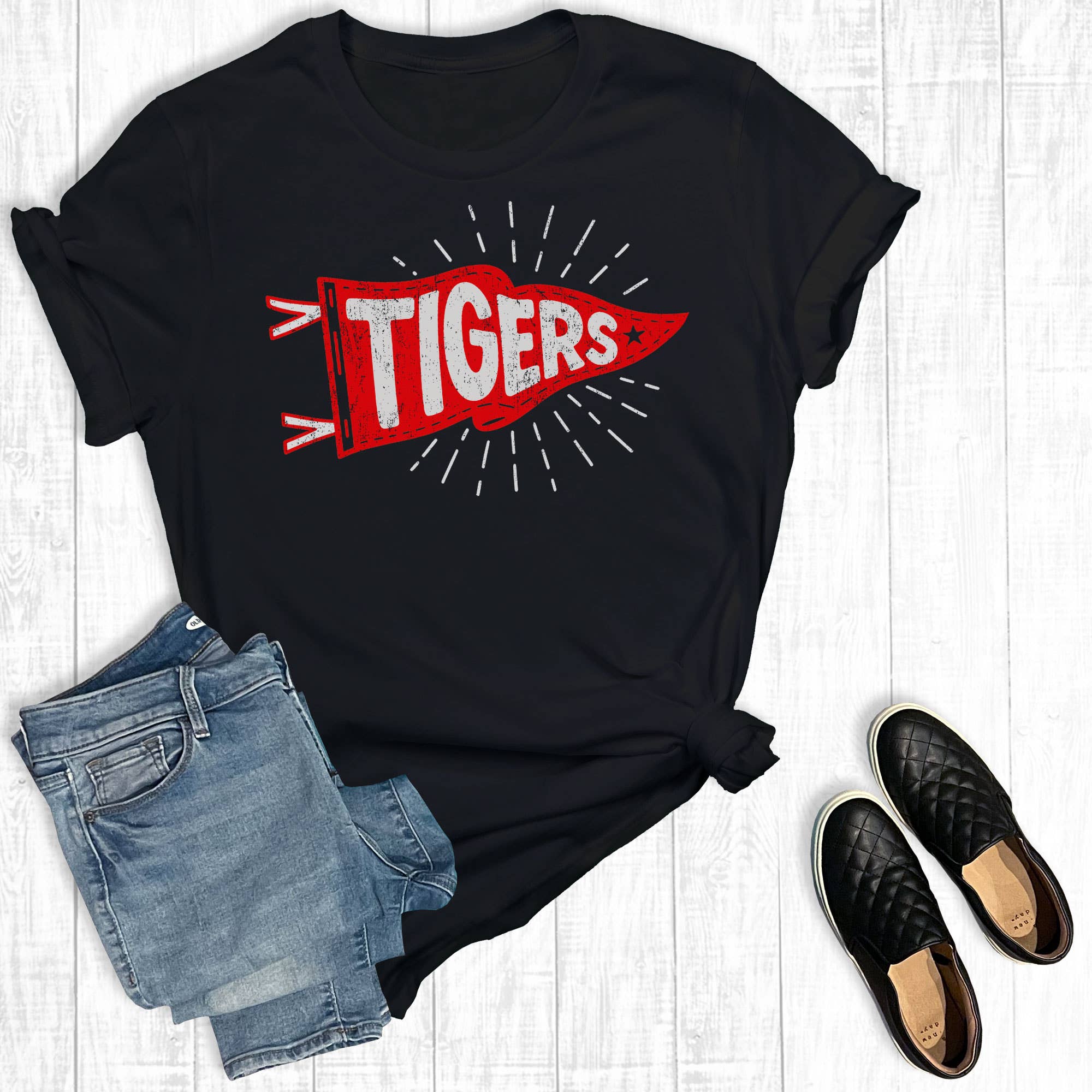Custom Football Mascot Pennant Flag Graphic Tee Hoodie, Sweatshirt | PodTeesHub.com