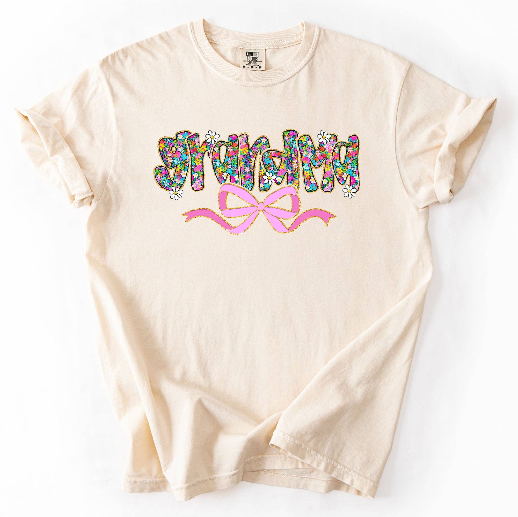 Grandma, Mother's Day, Ribbon, Bow Flowers Pastels Tshirt Hoodie, Sweatshirt | PodTeesHub.com