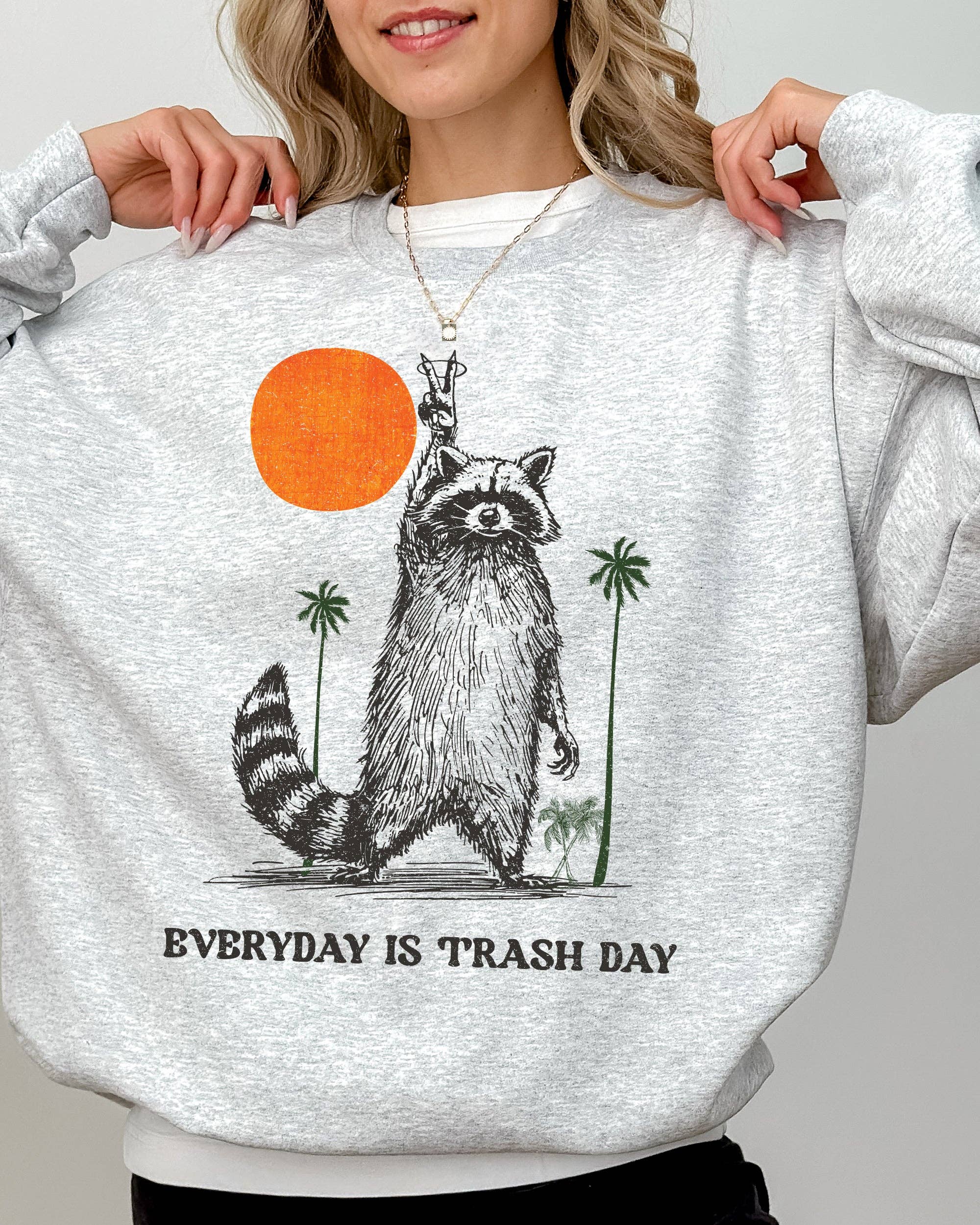 Everyday Is Trash Day, Funny, Raccoon, Aesthetic Sweatshirt T-Shirts, Hoodie | PodTeesHub.com