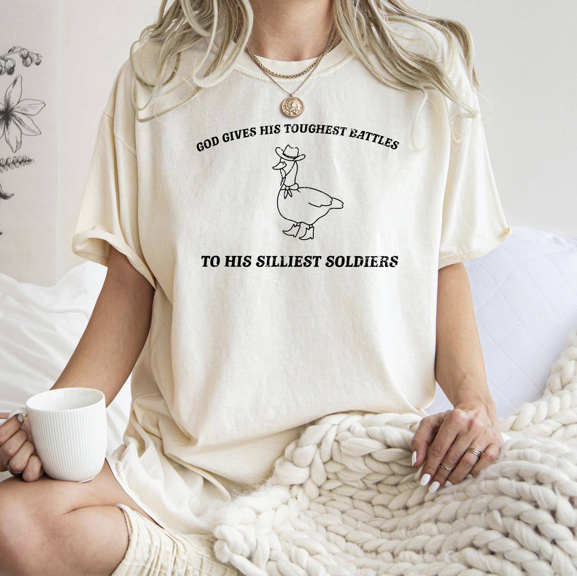 Toughest Battles, Silliest Soldier, Goose, Meme, Aesthetic, Funny, Comfort Colors Tshirt Hoodie, Sweatshirt | PodTeesHub.com