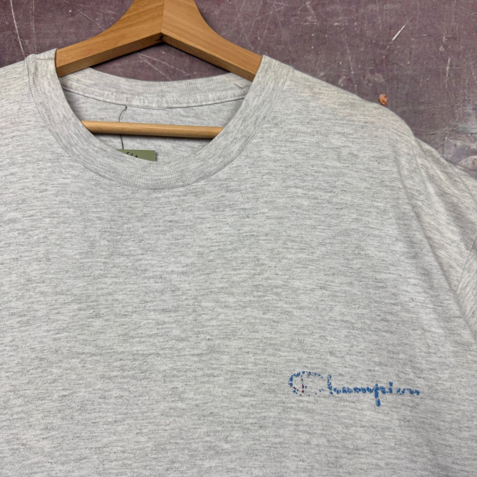 Vintage 90s Gray Champion Sports Logo Spell Out Graphic Tee Xl 3681 Hoodie, Sweatshirt | PodTeesHub.com